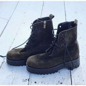 Gianluca Pisati Women's Forest Green Suede Leather Boots Made In ITALY US 6 EU 3